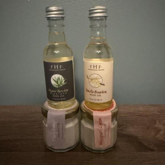 🌿 NWT FarmHouse Fresh Organics Travel Set Shea Butter Body Oil Sampler Gift FHF - Picture 2 of 4